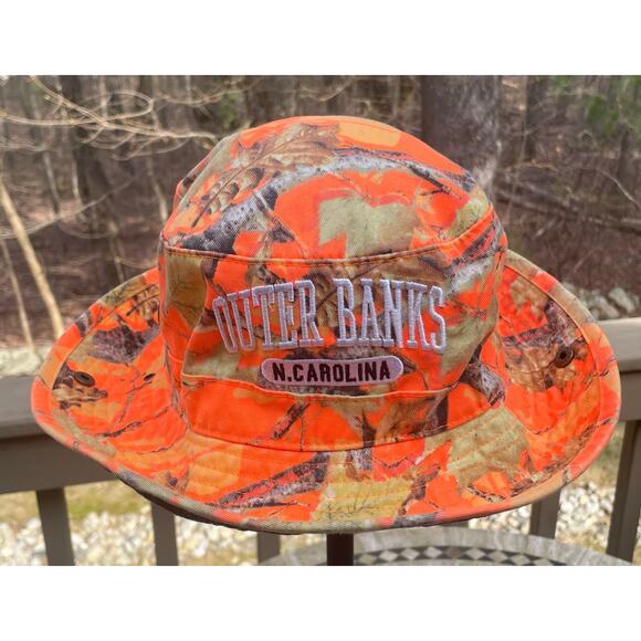 Outer Banks North Carolina Bucket Sun Hat Cap Boonie Packable Hike Camp OBX OS - Picture 13 of 13